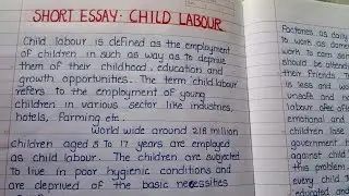 Write a short essay on Child Labour| Essay writing | English| short essay writing| child Labour