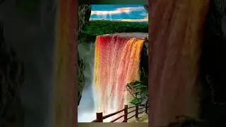 Red waterfall is one of the most beautiful scenery in the world.