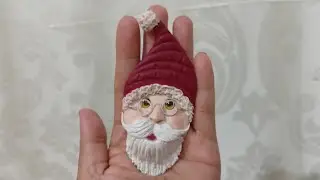 Come realizzare un babbo Natale con la porcellana fredda. Una faccina da abbellire vostro albero 