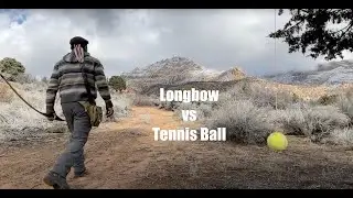 Shooting Tennis Balls with a Blackfoot Longbow
