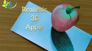 How To Draw A 3D Apple Fruit //3D Apple drawing tutorial 