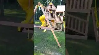 Детский деревянный игровой комплекс ПАНОРАМА с винтовой трубой и спуском