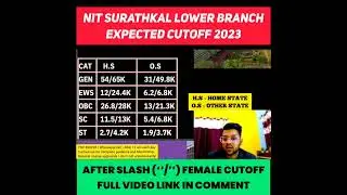 NIT SURATHKAL LOWER BRANCH EXPECTED CUTOFF 2023 #shorts #josaa2023 #expectedcutoff