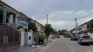 Penang Malaysia Suburban Neighborhood Walk Through Upper Class Area Gated Cars Asian Life