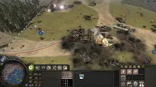 Company of Heroes NHC Mod | 2 humans vs 4 Expert AI | Tiger &rarr; L&ouml;we &rarr; Super Maus (Full Match)