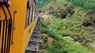 Crossing a scary high bridge on The White Pass Train ~ Skagway, Alaska
