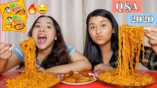 Q&A + MUKBANG | EATING SHOW | SAMYANG CHEESE SPICY FIRE NOODLES 2020 | SANGITA SHAHI | BINJEETA K.C