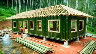 TIMELAPSE -- Girl Builds an Amazing Bamboo House in 1 Month &ndash; Unbelievable Transformation