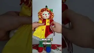 Boneca de Pano Em&iacute;lia Articulada (40cm) - S&iacute;tio do Pica-Pau Amarelo | Rosa &Iacute;ris Artesanato