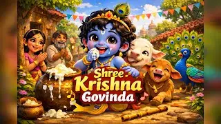 Shree Krishna Govinda Hare Murari | New version | Cute Krishna Bhajan | Makhan Chor Kanha 🌸