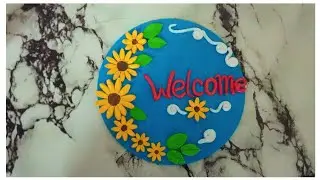 Diy Welcome Wall Hanging decor #diy #wallhanging #walldecor #welcomehome #wallhangingideas #mdfboard