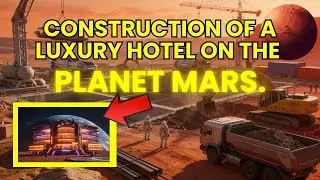 Construction of a luxury hotel on the planet Mars.