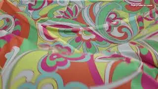 Big Abstract Floral Print Nylon Spandex Power Mesh - Bright Colors