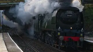 34067 &ldquo;Tangmere&rdquo; powers through Cramlington 