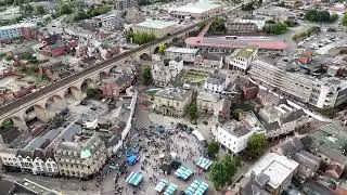 Mansfield town centre drone flight September 2025