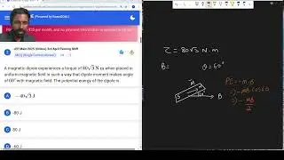 torque and potential energy of bar magnet in uniform magnetic field