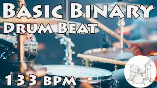 Play along drums - Binary 133 bpm // Bater&iacute;a Para Tocar - Binario 133 bpm