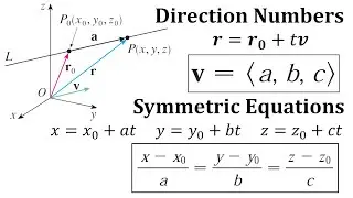 Direction Numbers and Symmetric Equations of a Line