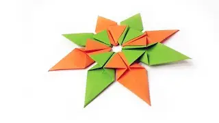 Modular origami star Christmas decoration ideas. How to make easy paper decoration for new year. diy