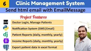 How to send html email message in django||Clinic management system||Django, PostgreSQL and Bootstrap
