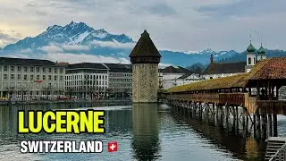 4K 🇨🇭Lucerne, Switzerland Old Town, Lucerne Lake Walking Tour