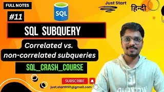 #11 SQL  SUBQUERY : Correlated vs. non-correlated subqueries (Hindi) #coding #programming