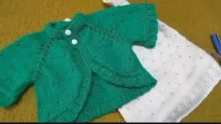 आसान तरीके से बनाया बेबी सेट/3 year baby crop jacket with inner #handmade #knitting #babysweater