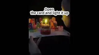 Magic Birthday Card With Candle Light & Music #birthday #gift #cake #pink #smallbusiness