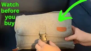 Close look at portable diaper changing pad and caddy
