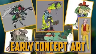 Концепт-арт главных героев Mutant Mayhem! (Черепашки-ниндзя)