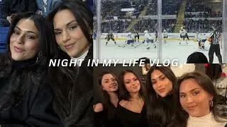 VLOG ♡ night in my life (hockey game & christmas party)