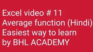 How to learn average formula in Excel. by BHL ACADEMY