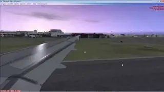 FSX-A319 Landing in Lisbon runway 35
