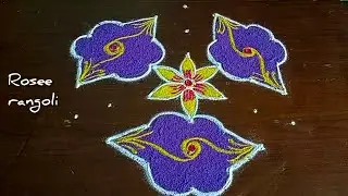 easy Friday rangoli with 7&times;4 dots l rosee rangoli