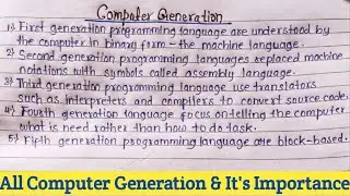 Computer Generations Explained | All 5 Generation Of Computer | Generation of computer Notes English