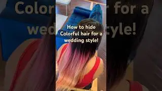 Hiding pink hair for a #weddingupdo #weddinghairstyles #updotutorial #hairtutorial #shorts