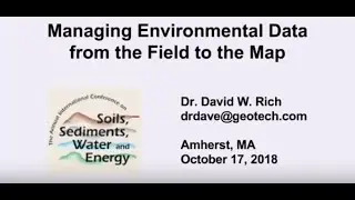Management of Environmental Data from the Field to the Map using Enviro Data software