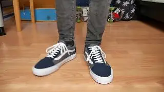 Vans Old Skool Indigo BLUE/WHITE - On Feet