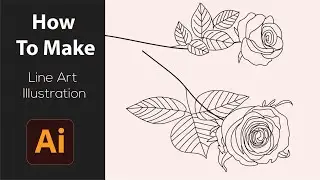Minimal line art Illustration in Adobe Illustrator | Speed art with ai brush tool #illustration