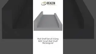 Wall Shelf Set of 4 Grey MDF Small Wall Shelf Rectangular