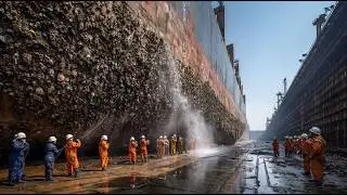 Giant Ship Maintenance& Repair Process Inside a Mega Shipyard! Mega Maritime Engineering Compilation