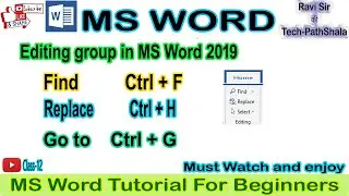 Find, Replace and Go to feature in Word 2019  #mswordforbeginners #mswordinhindi