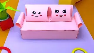 Easy Paper crafts | How to make Paper Sofa | Diy Mini Paper Sofa
