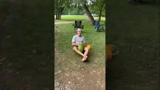 Crushing watermelon with legs