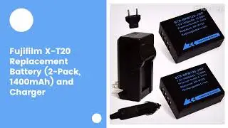 Fujifilm X-T20 Replacement Battery (2-Pack, 1400mAh) and Charger