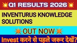 Inventurus Knowledge Q1 Results 🔴Inventurus Results🔴Inventurus Knowledge Solutions Share Latest News