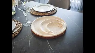 🎥 Transform your dining experience with Bonheim&reg;&rsquo;s Handmade Travertine Serving Plate!