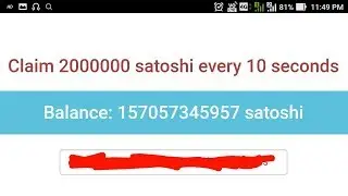 Earn 2000000 satoshi every 10 seconds live proof