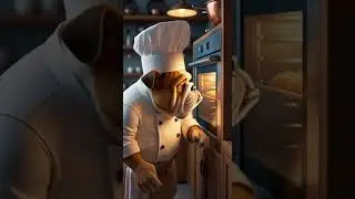 Chef Bully checks oven light #bulldog #pets  #funny #puppy #englishbulldog