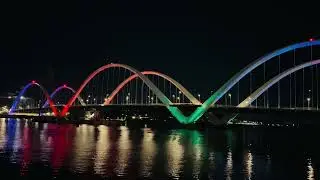 Frederick Douglass Memorial Bridge Colors at Night in Washington, DC